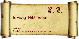 Murvay Nándor névjegykártya